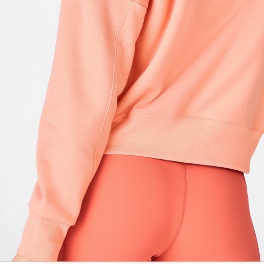 Fabletics Mock Neck Half Zip Cozy Pullover Cropped Sweater Sweatshirt Medium - Picture 3 of 11